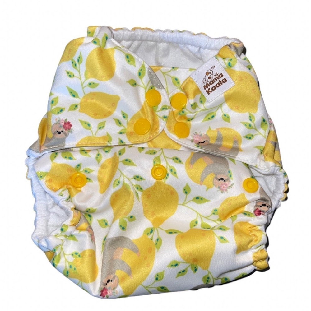 Mama Koala Sloth With Lemons Cloth Diaper